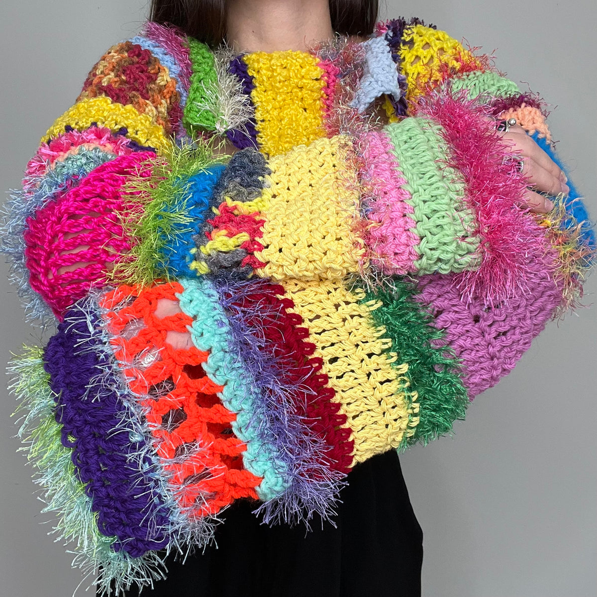 Rainbow Crocheted Shrug Bolero V17 – YOYO
