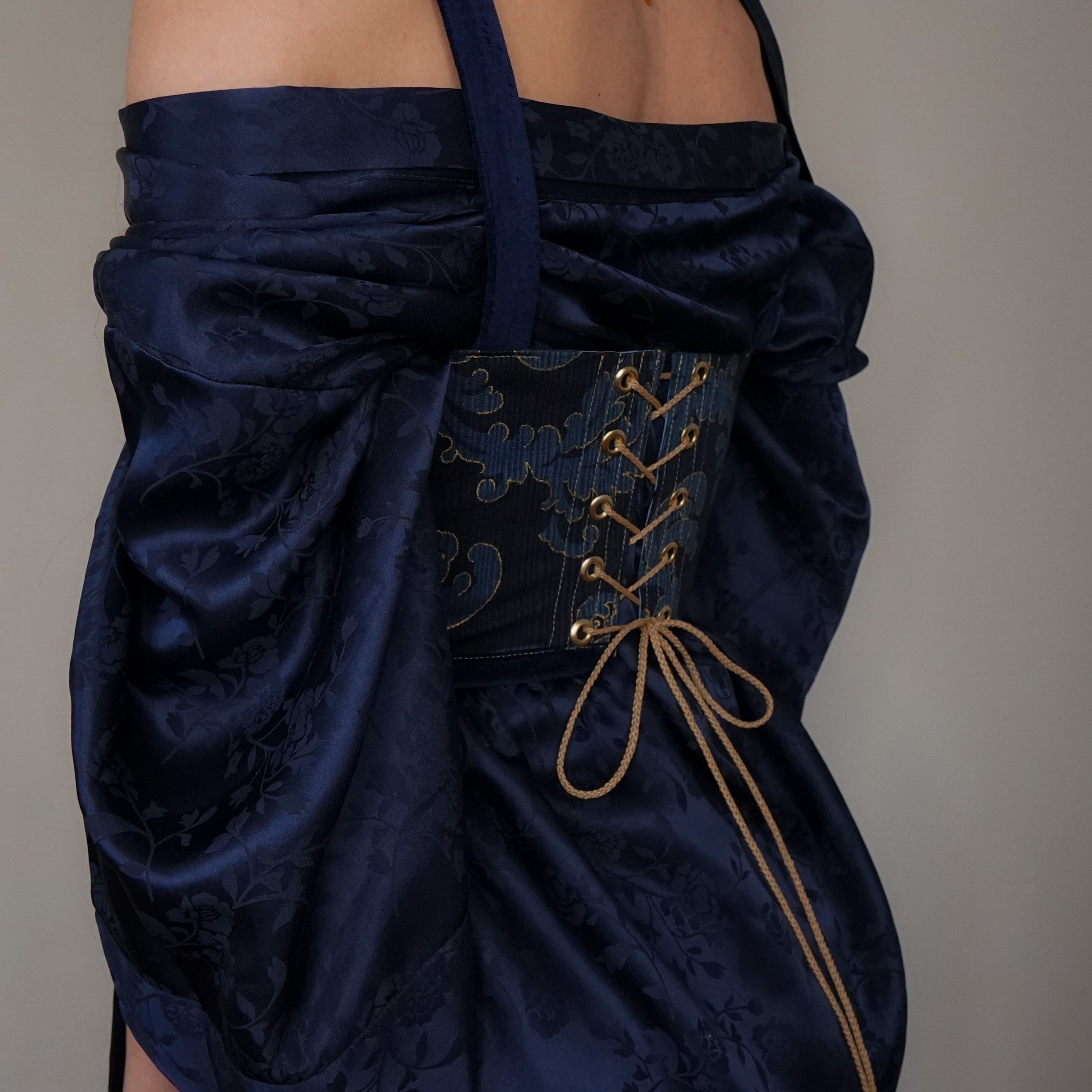 Navy + Gold Underbust Corset V2