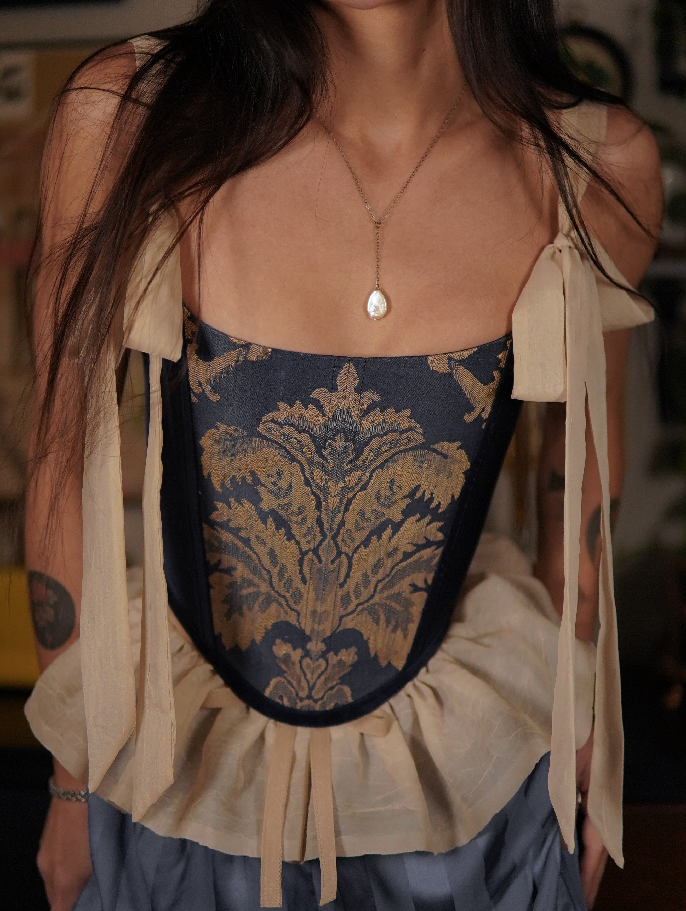 2 in 1 Royal Blue Corset