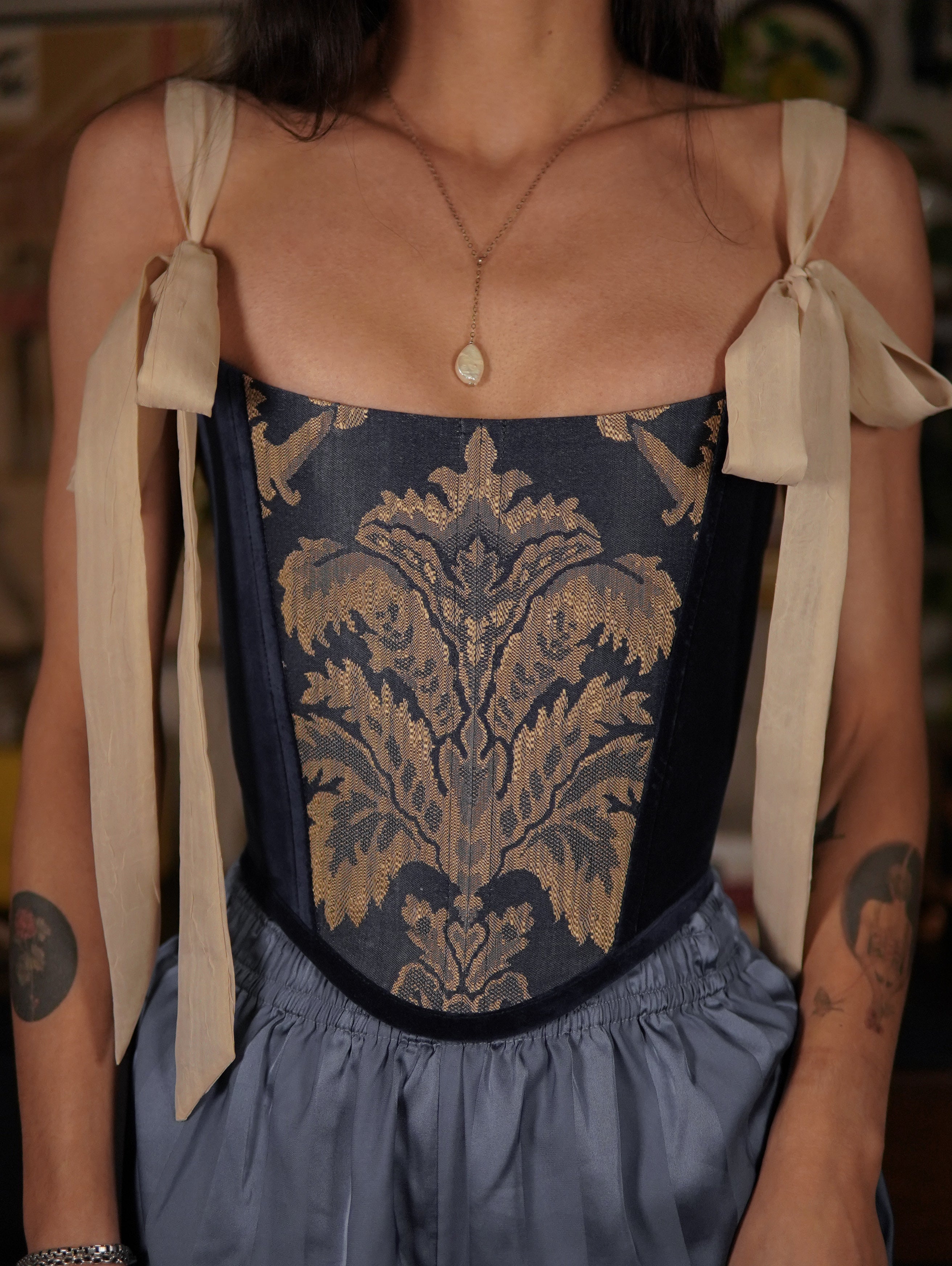 2 in 1 Royal Blue Corset