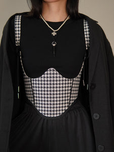 Bold Houndstooth Underbust Corset