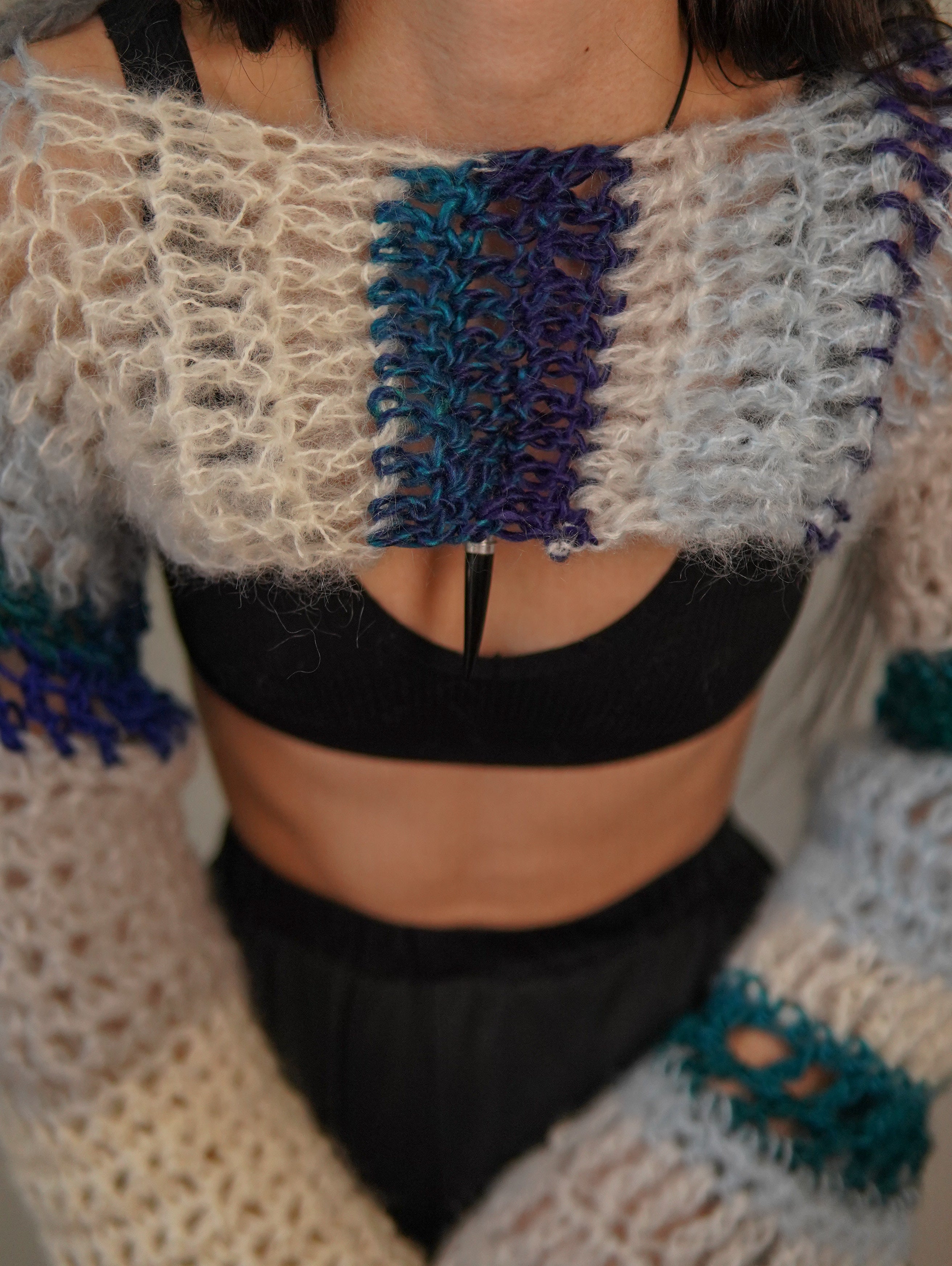 Cold Colors Mix Texture Shrug