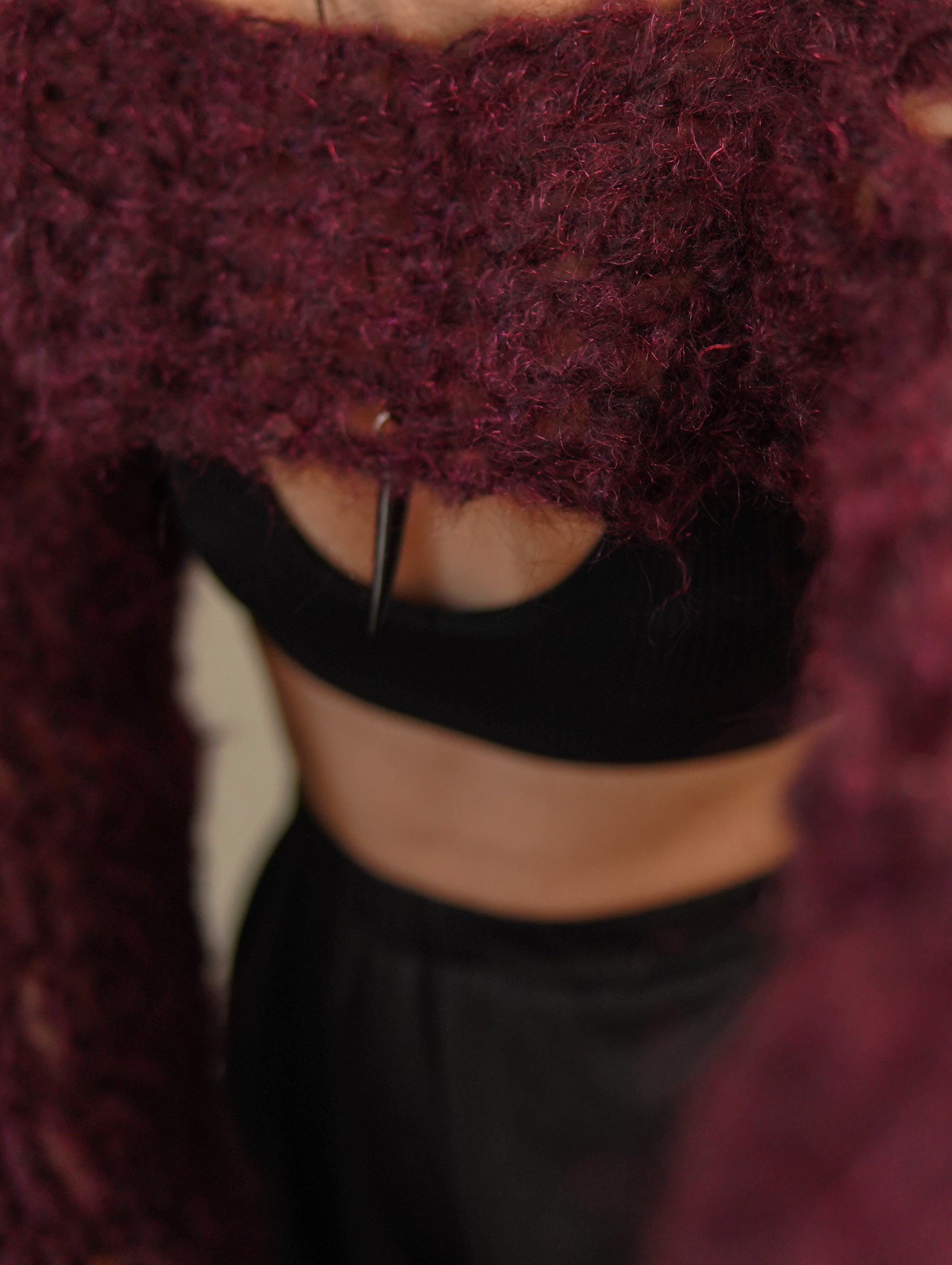 Wine Mohair Shrug V2