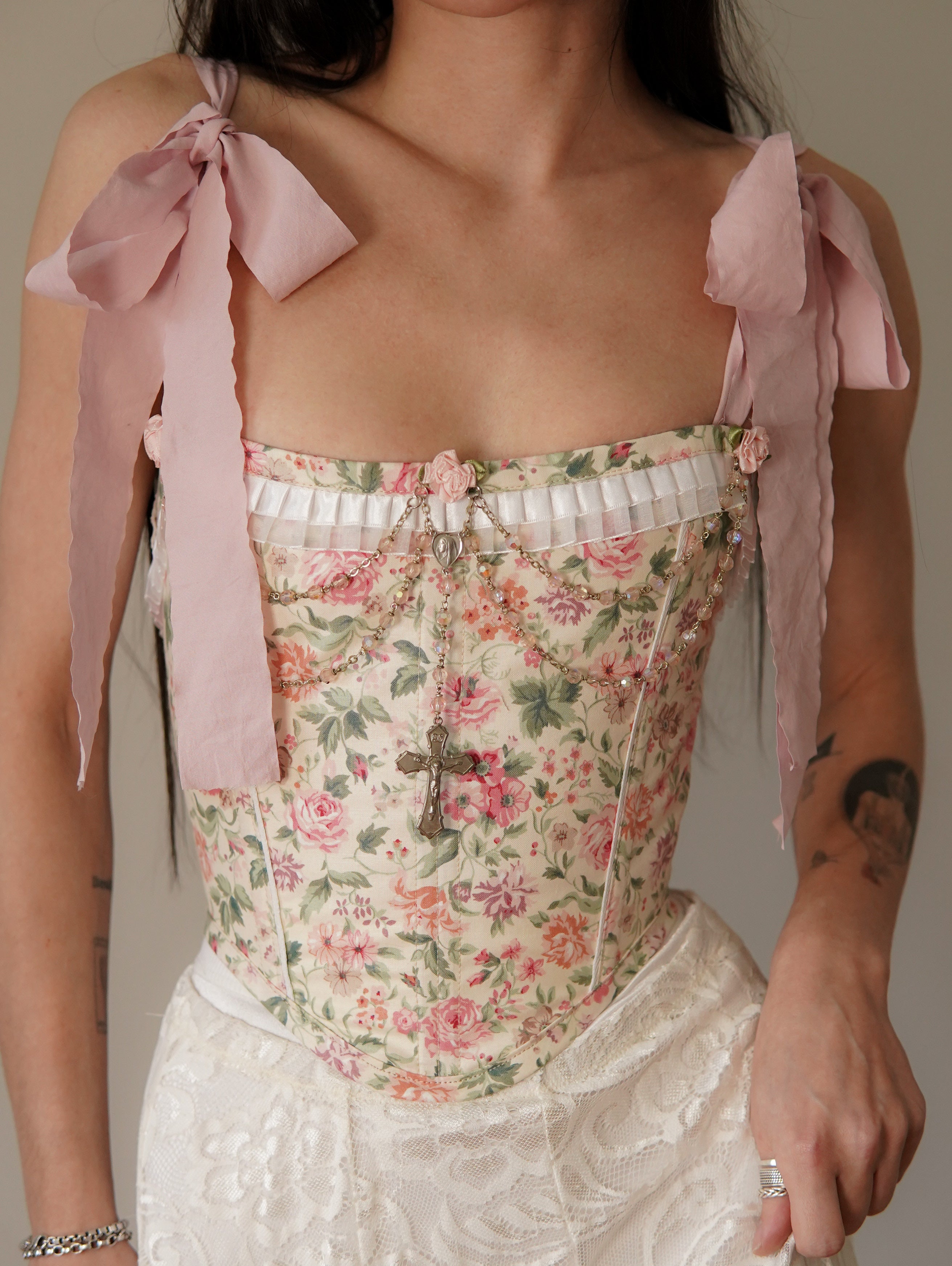 Bejeweled Flower Corset