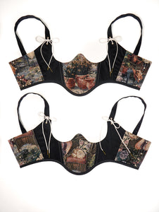 Tapestry Contrast Underbust Corset