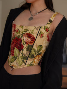 Vintage Golden Rose Corset