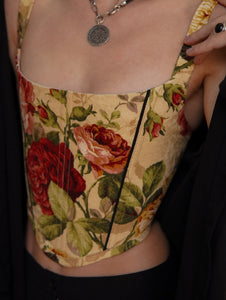 Vintage Golden Rose Corset