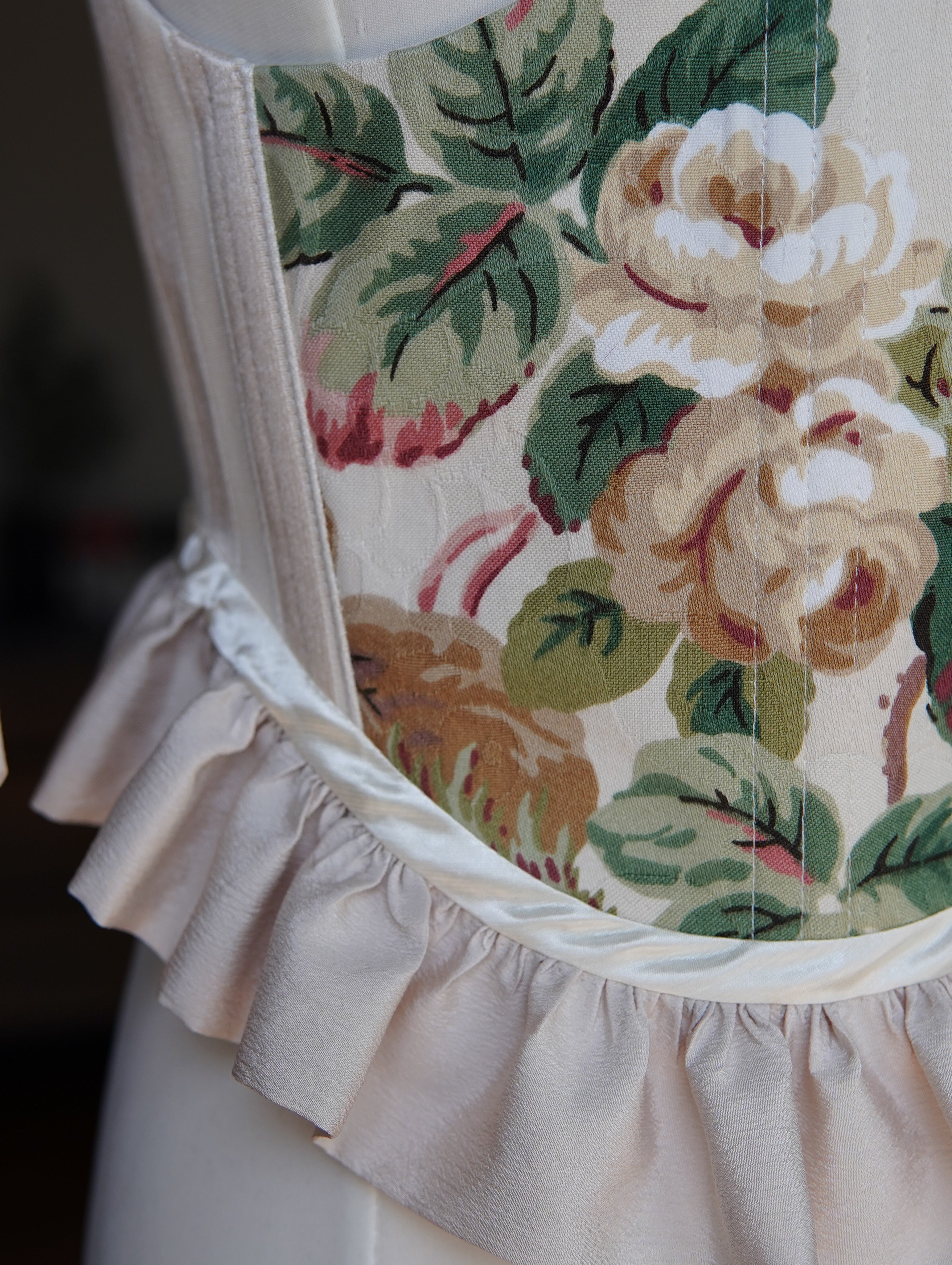 Tie Straps Floral Underbust Corset