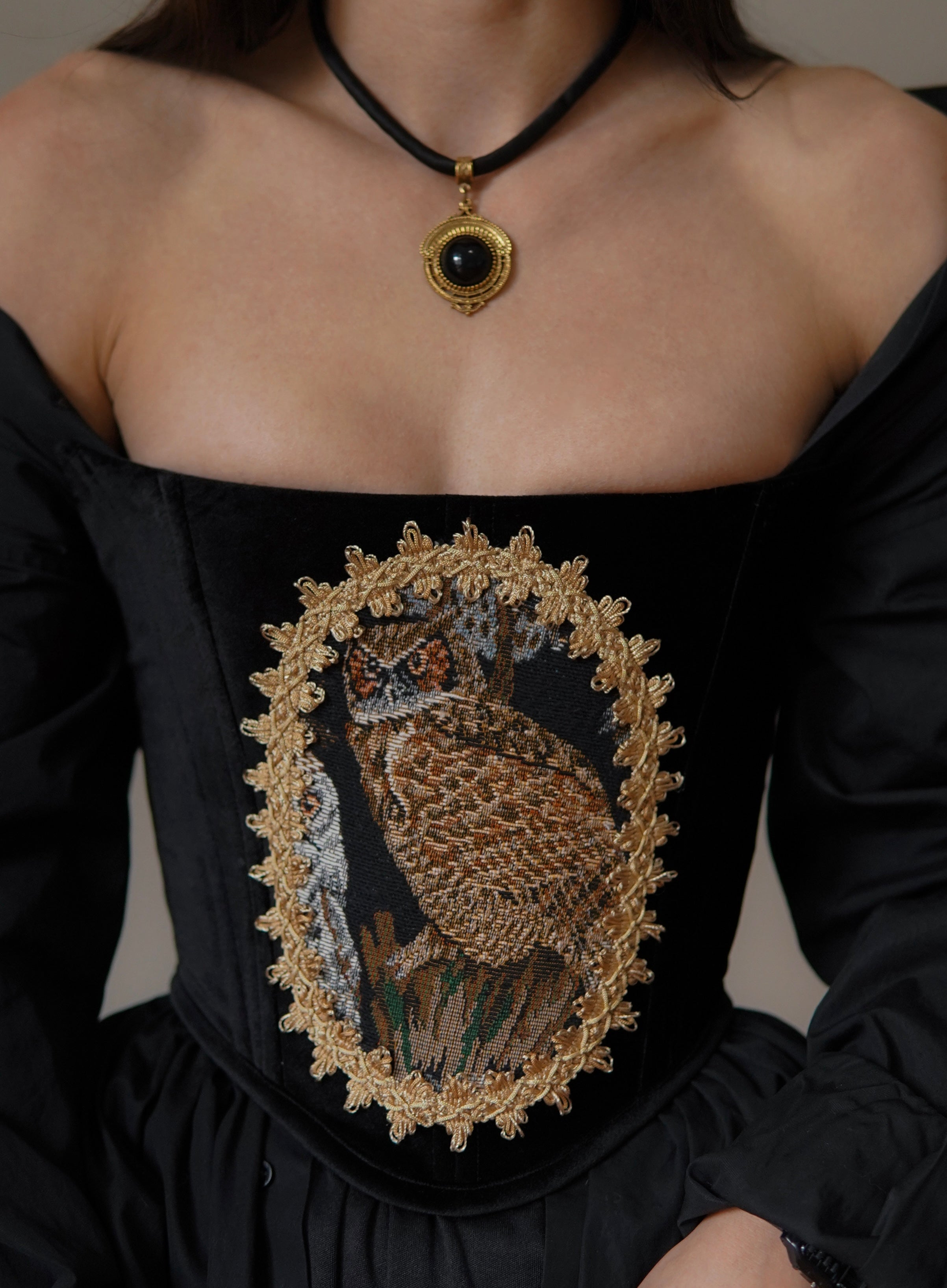 Gilded Owl Strapless Corset
