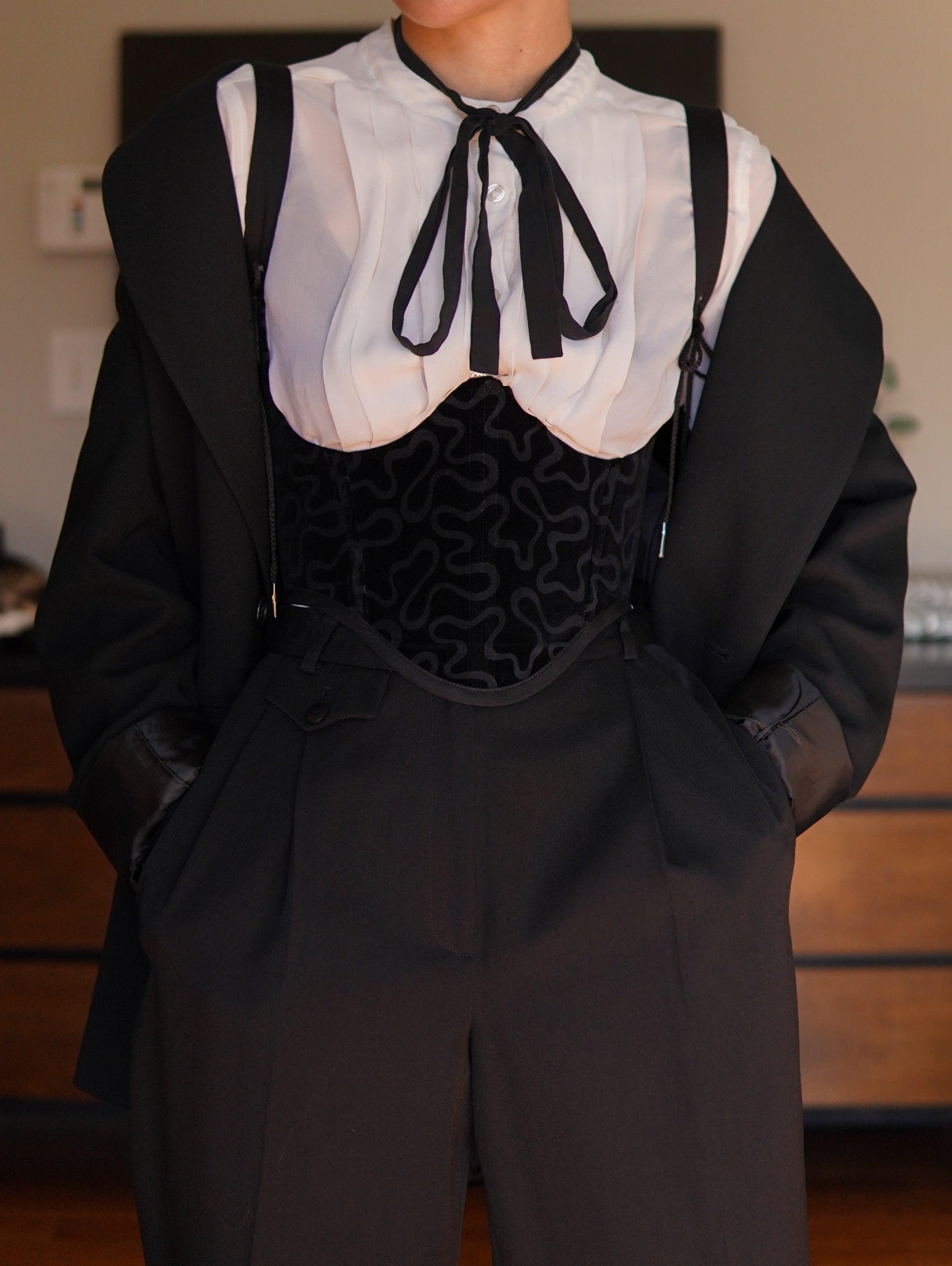 Black Swirl Underbust Corset