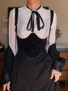 Black Swirl Underbust Corset