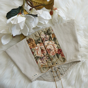 Earthy Floral Strapless Corset