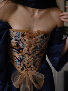 Golden Navy Strapless Corset