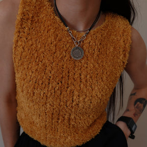 Fuzzy Orange Knitted Vest