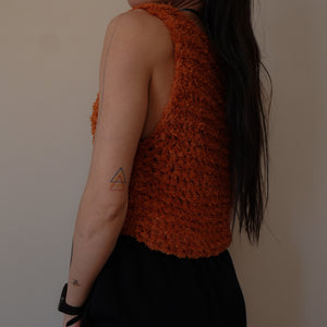 Fuzzy Copper Knitted Vest