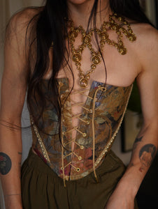 Fall Leaves Strapless Corset