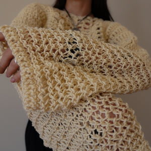 Beige Grid Shrug