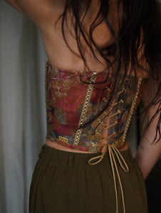 Fall Leaves Strapless Corset