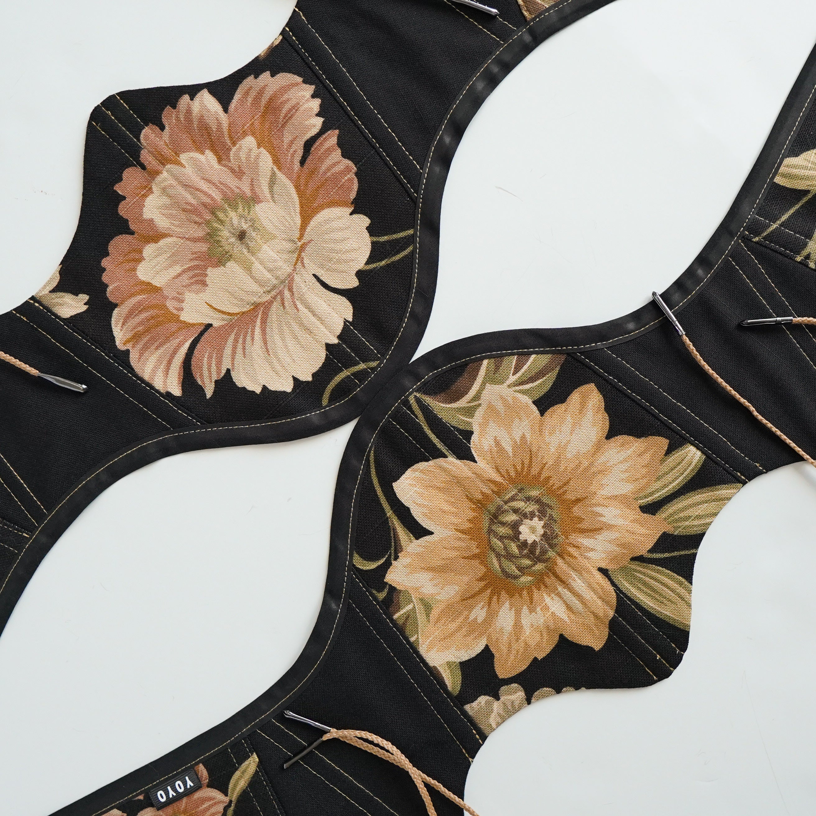 Black Floral Underbust Corset