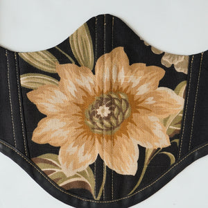 Black Floral Underbust Corset