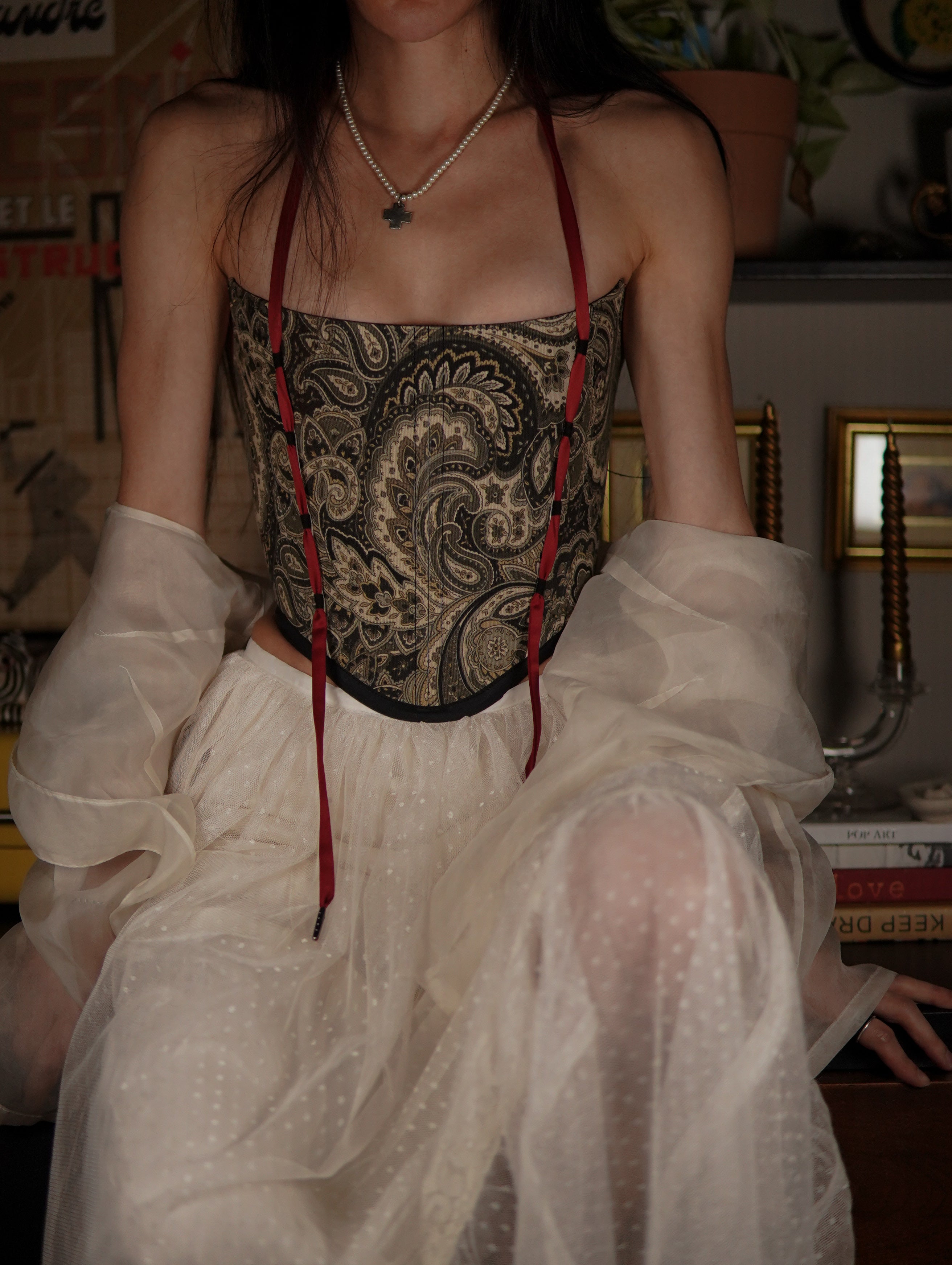 Halter Paisley Corset