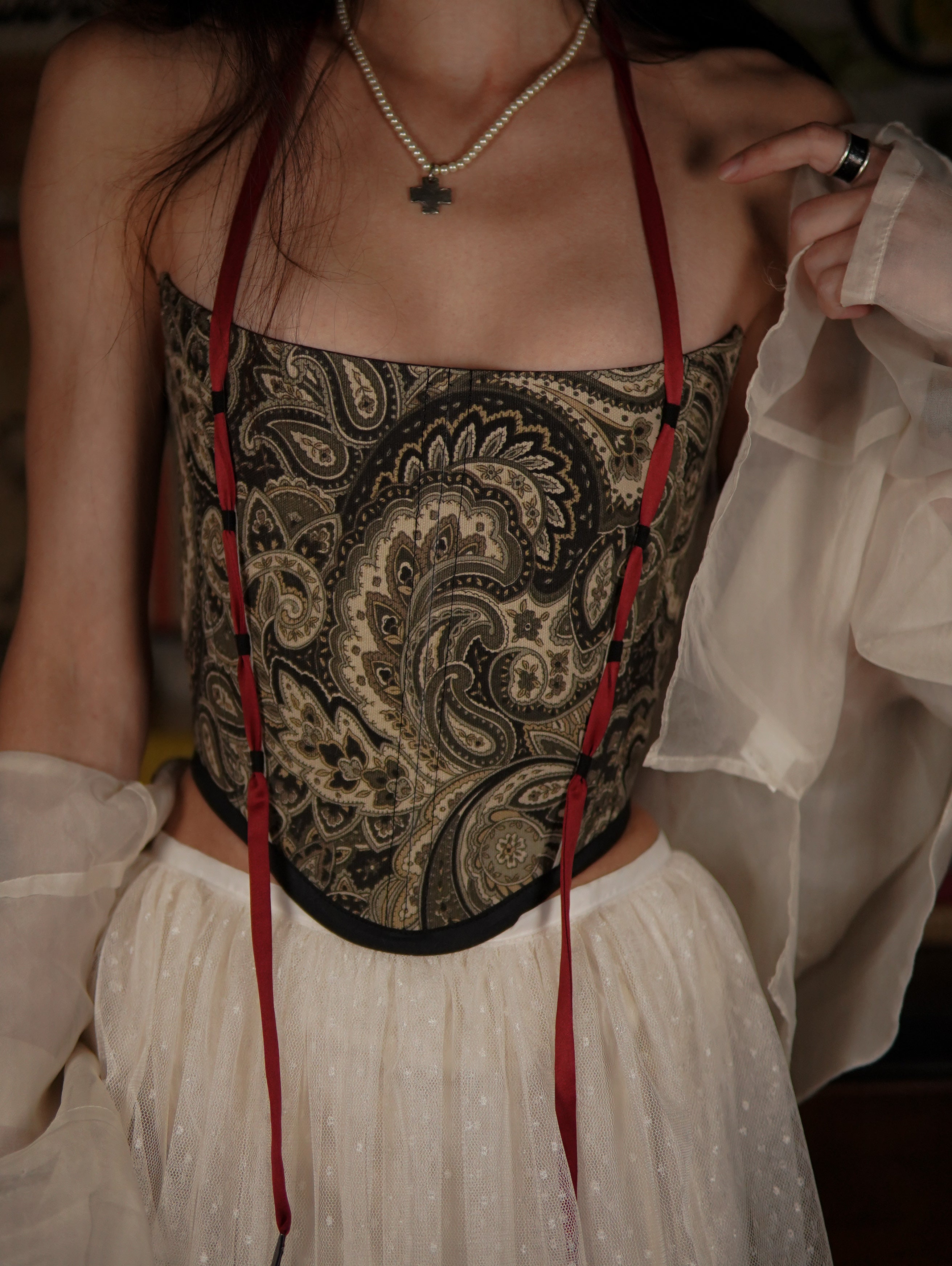 Halter Paisley Corset