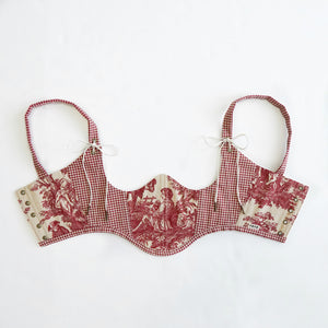 Red Toile Underbust Corset V3