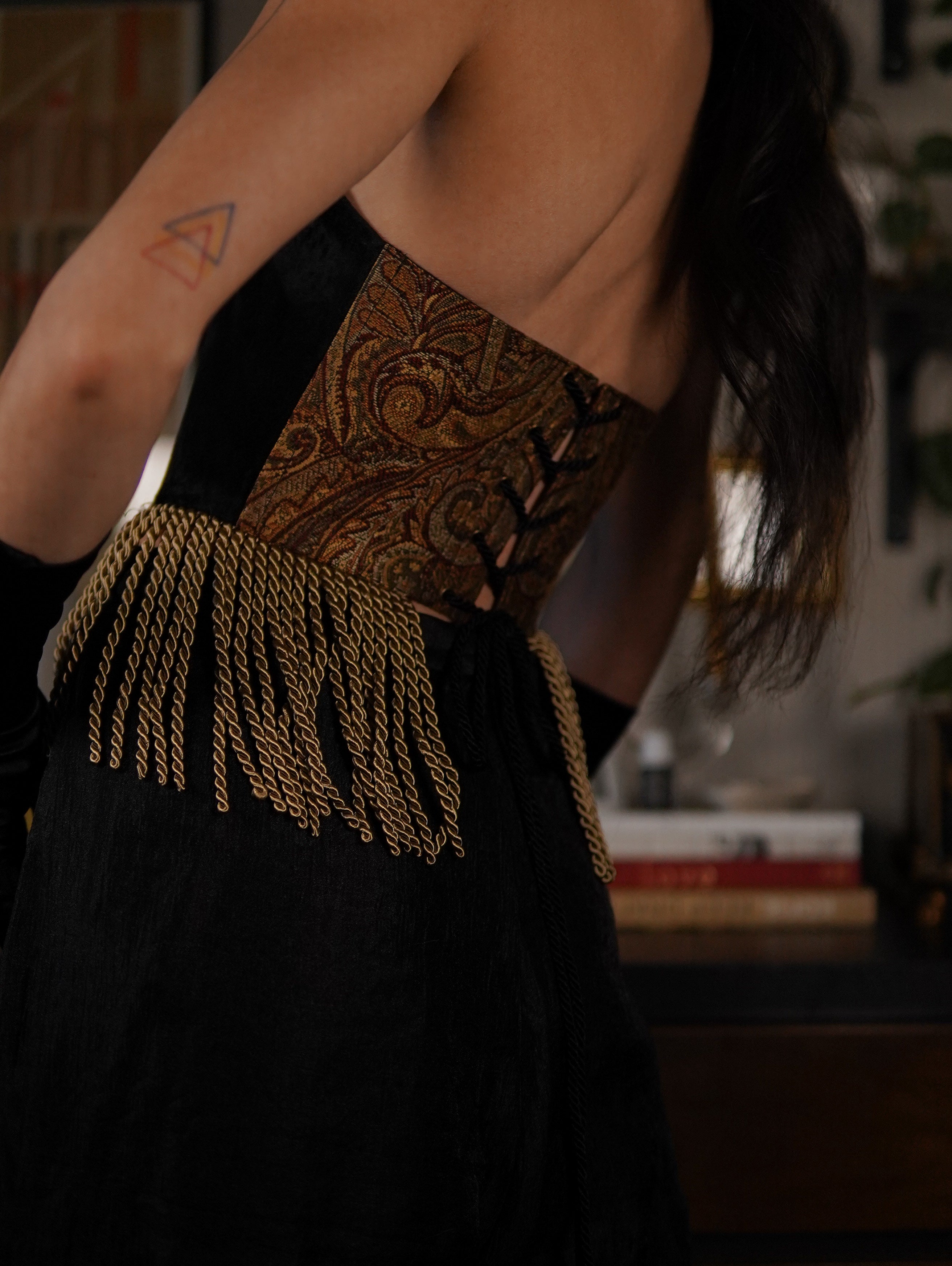 Brocade Fringe Tapestry Corset