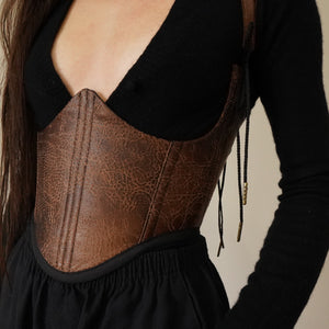 Faux Leather Underbust Corset V2