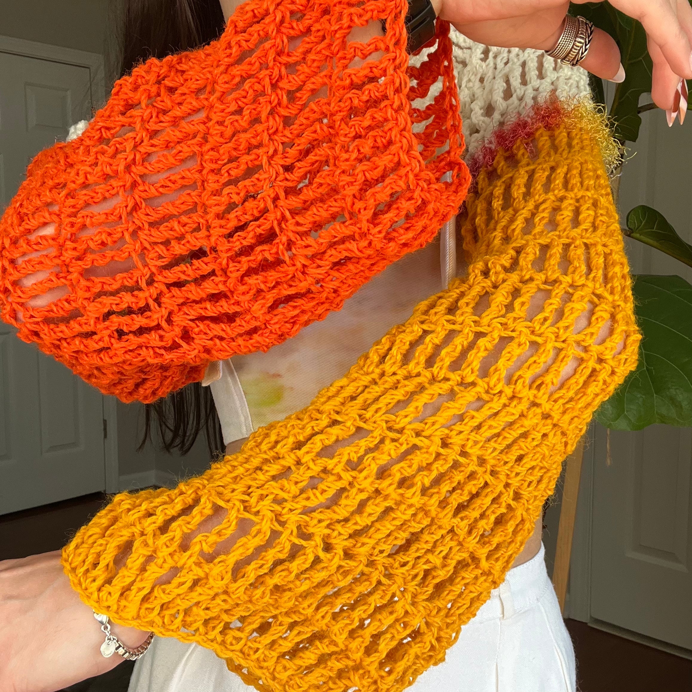 Orange Soda Crocheted Shrug Bolero