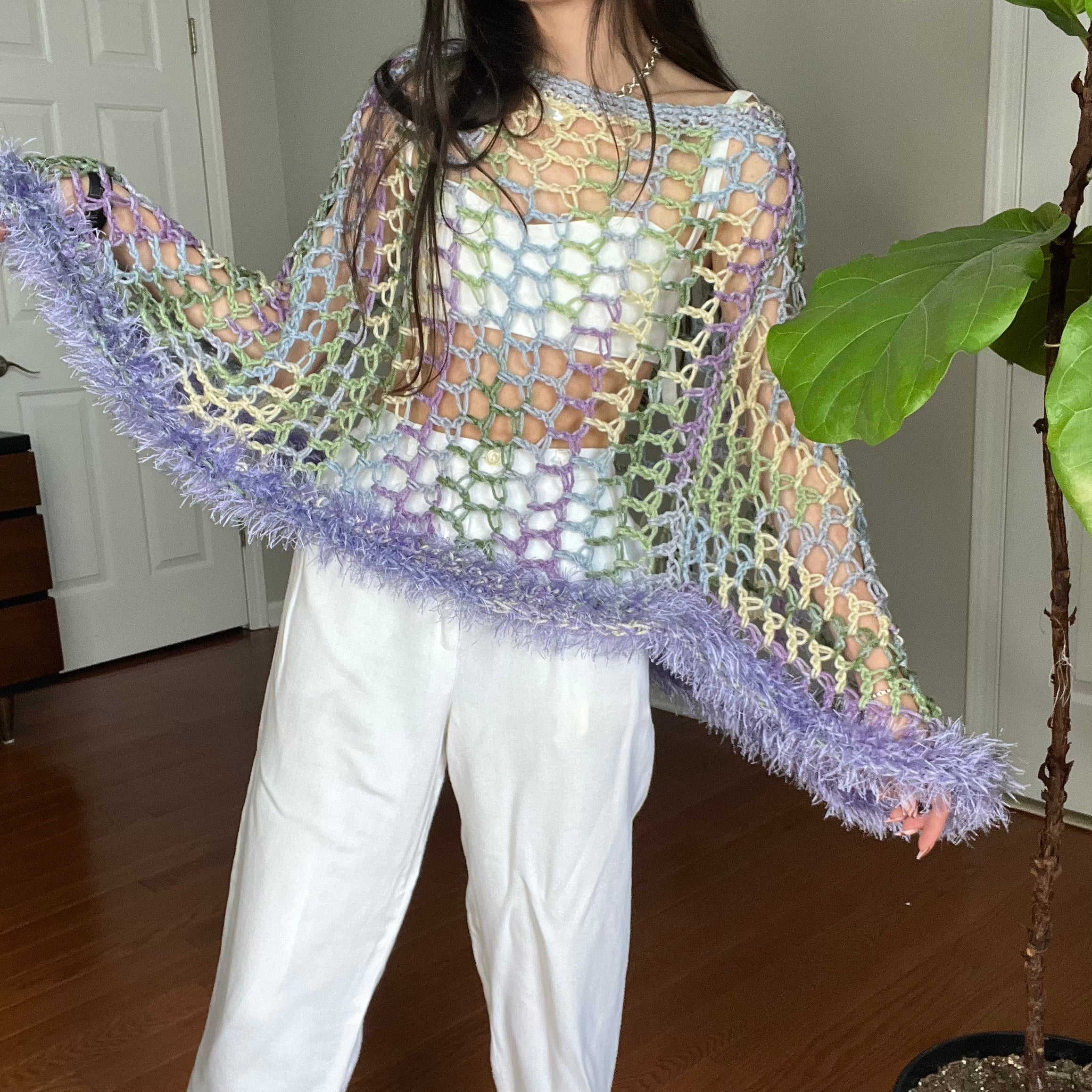 Fairycore Crocheted Poncho