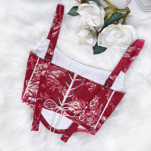 Red Floral Toile Corset