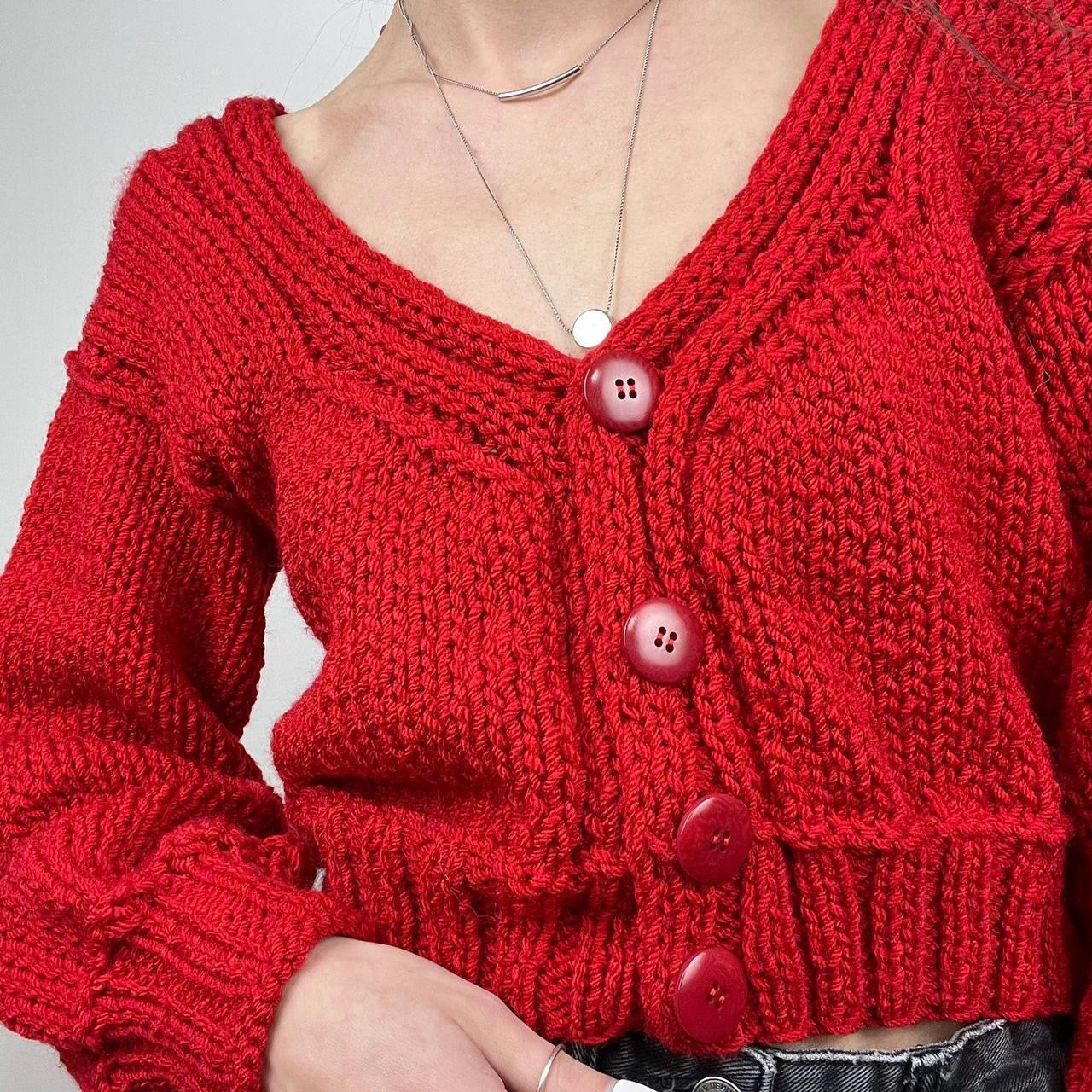 Red Knitted Cardigan