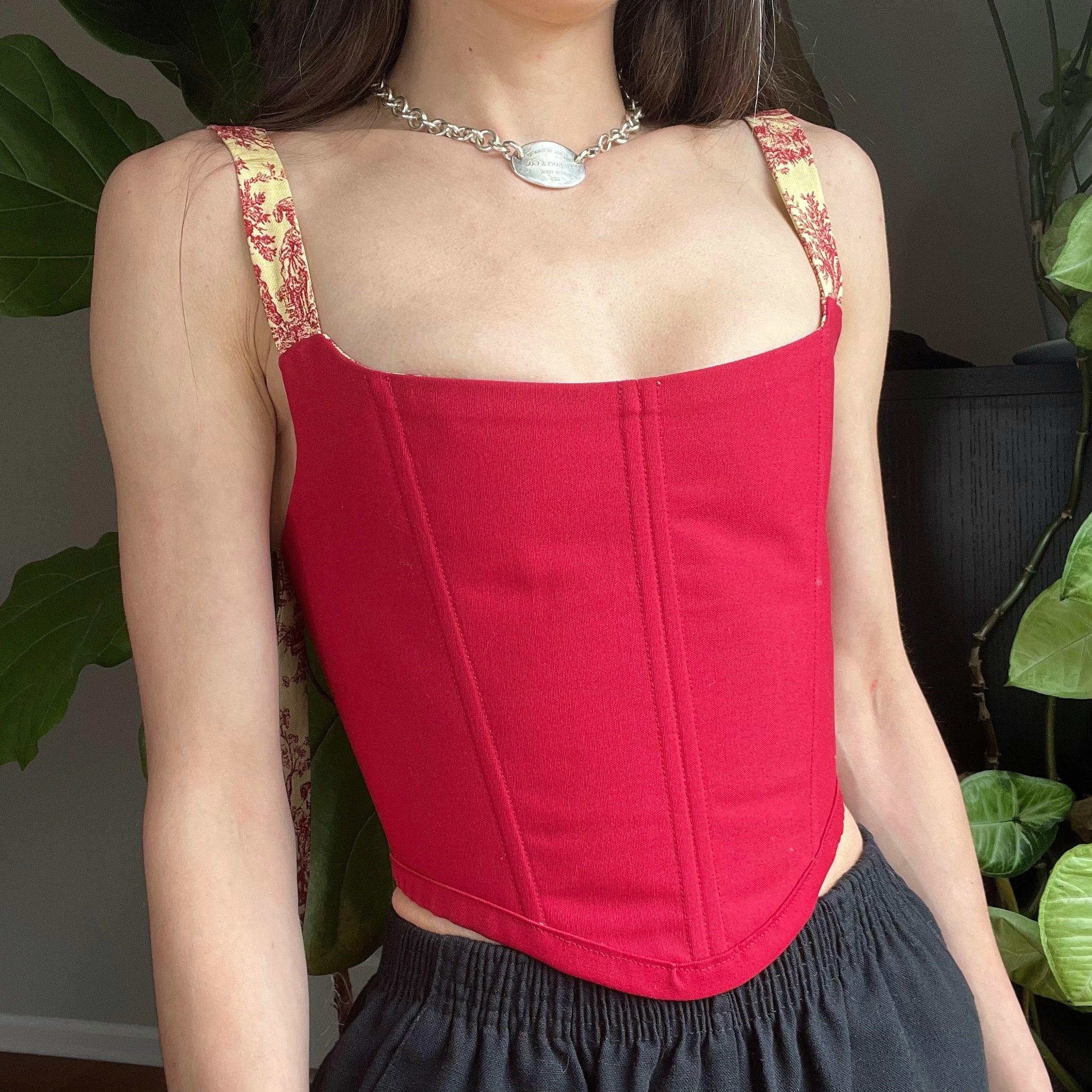 Red Reversible Toile Corset