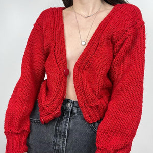 Red Knitted Cardigan