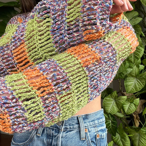 Color Patch Crocheted Shrug Bolero