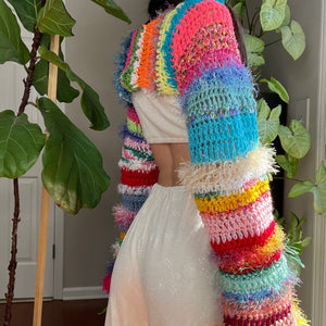 Rainbow Crocheted Shrug Bolero V2