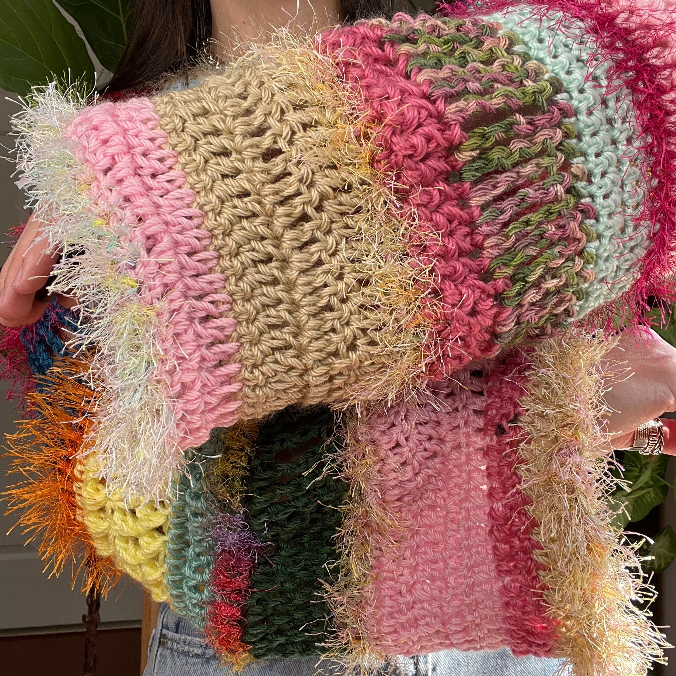 Rainbow Crocheted Shrug Bolero V3