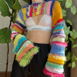 Rainbow Crocheted Shrug Bolero V1