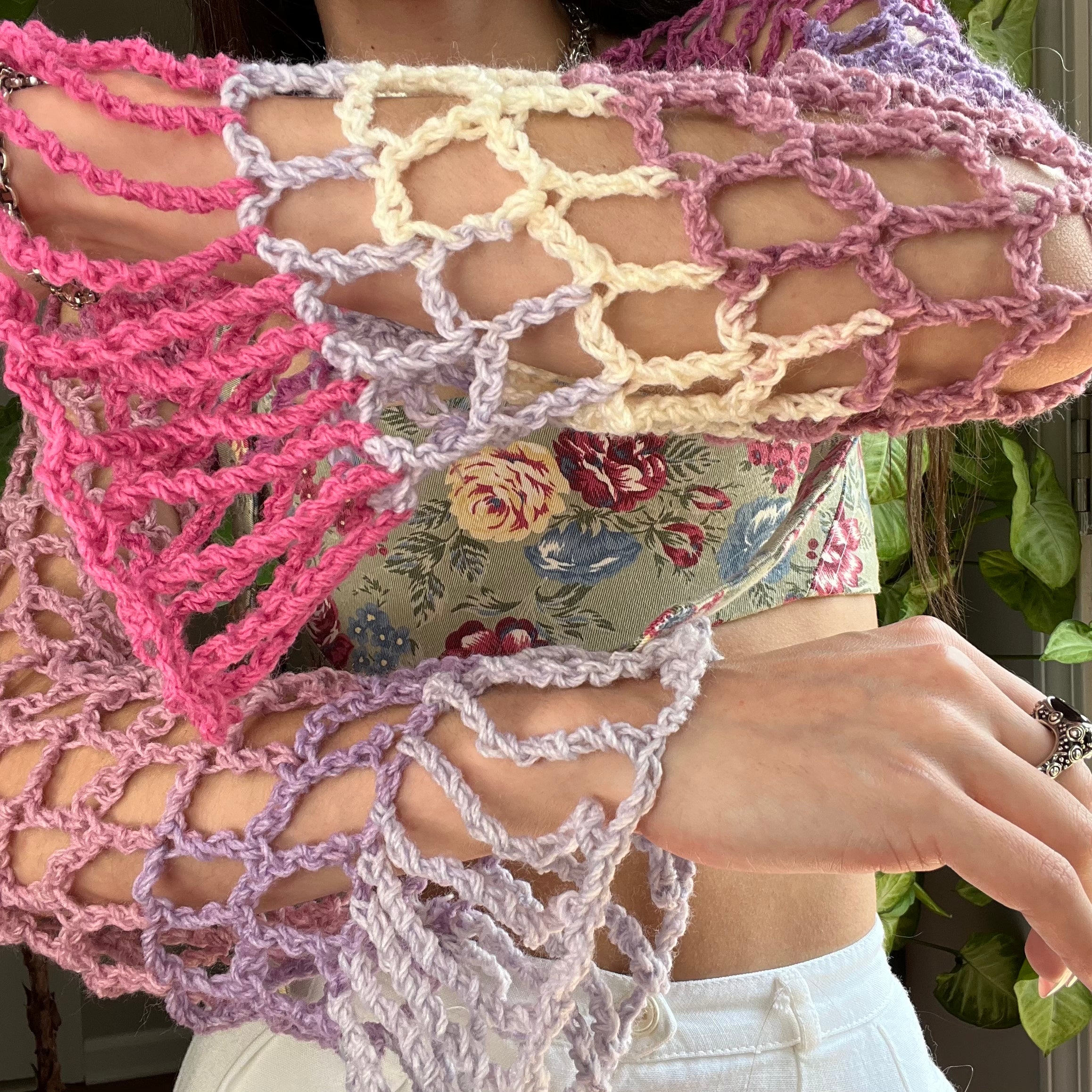 Purple Cotton Candy Crocheted Shrug Bolero