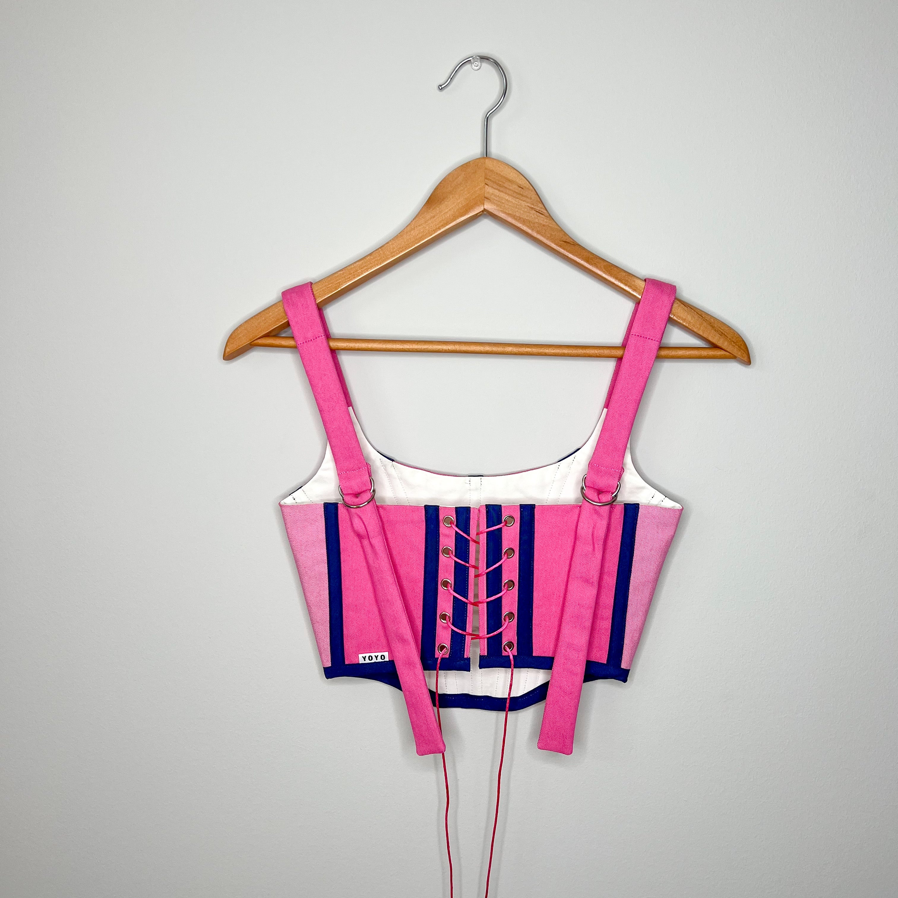 Pink and Navy Minimalistic Corset