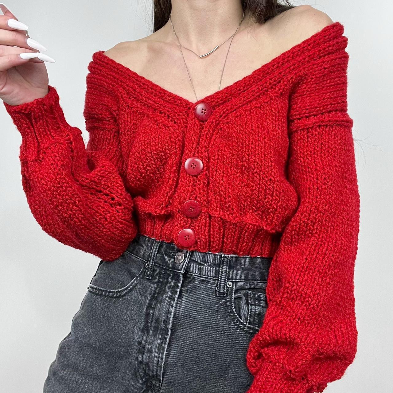 Red Knitted Cardigan