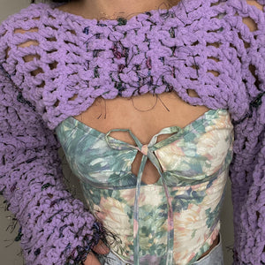 Mauve Chunky Crocheted Shrug