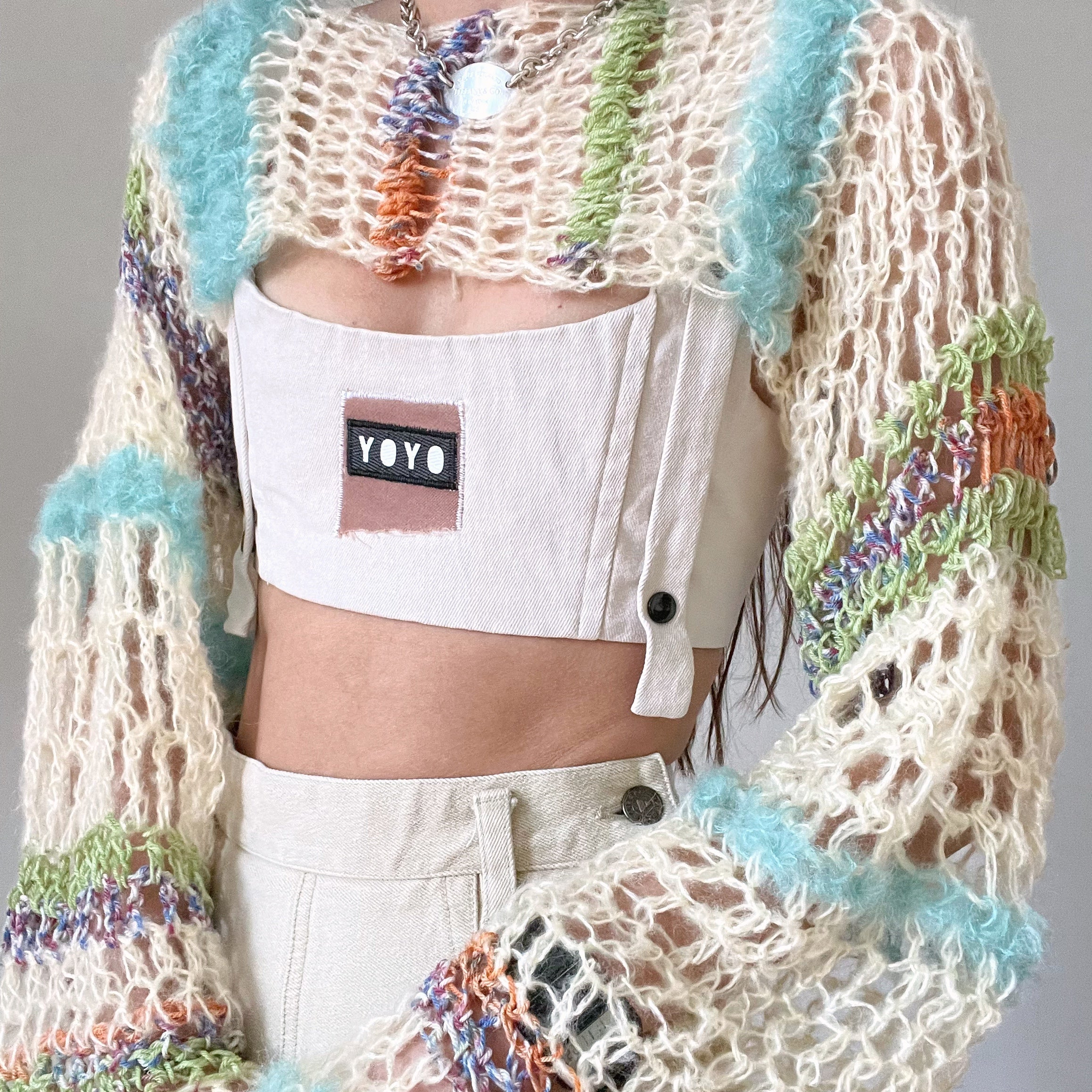 Fuzzy Crocheted Shrug Bolero V1