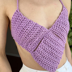 Lavender Crocheted Triangle Top
