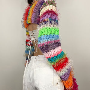 Fuzzy Crocheted Shrug Bolero