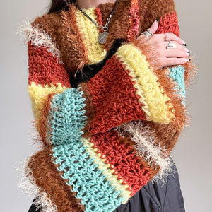 Mohair Fall Rainbow Shrug