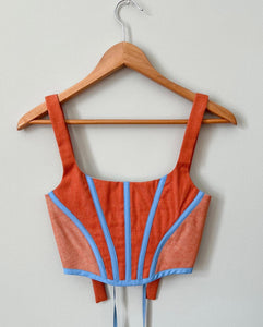 Orange and Blue Minimalistic Corset