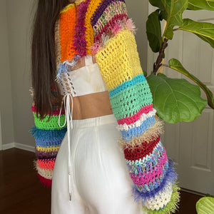 Rainbow Crocheted Shrug Bolero
