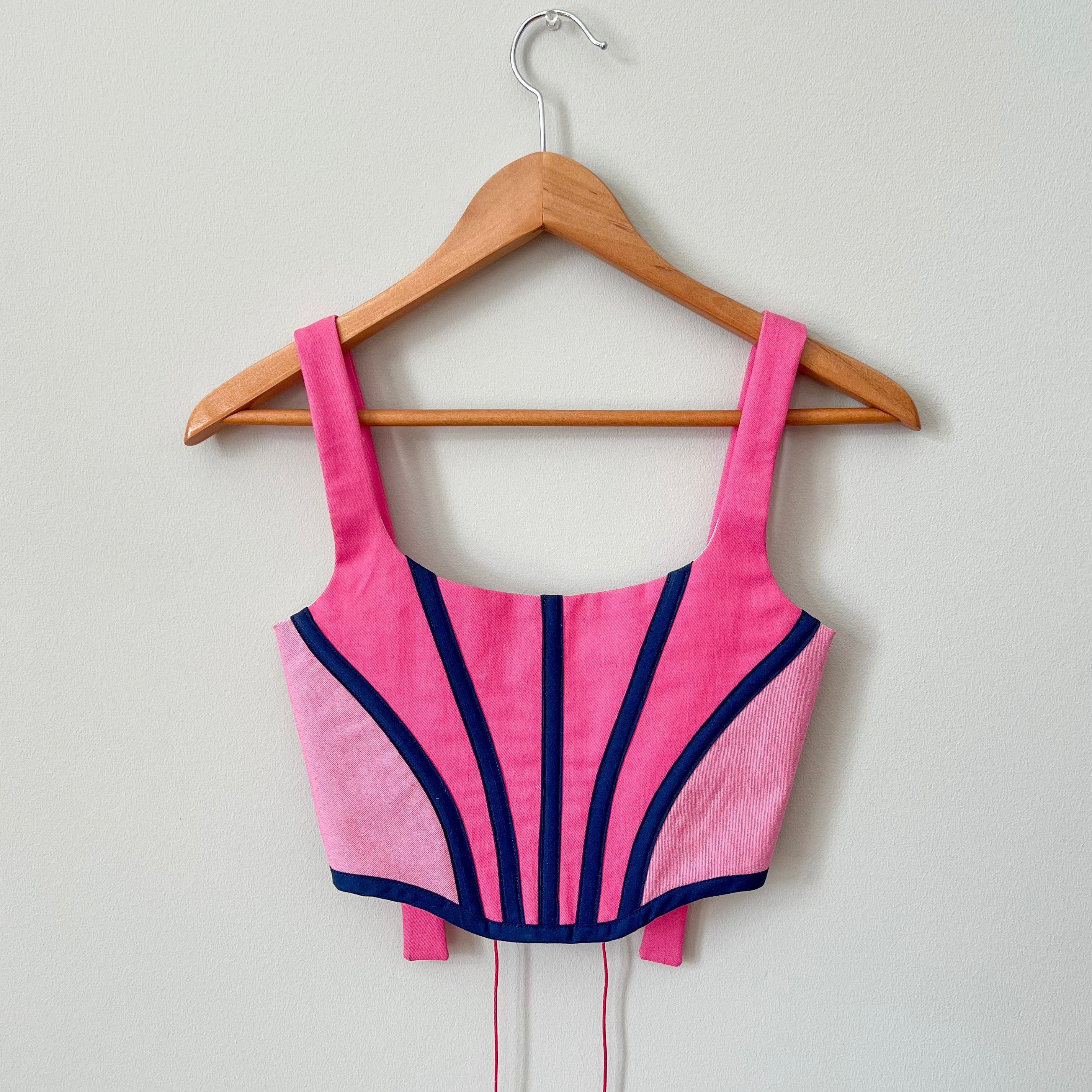 Pink and Navy Minimalistic Corset